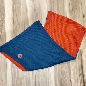 The North Face Colorblock Orange Blue Knit Infinity Scarf